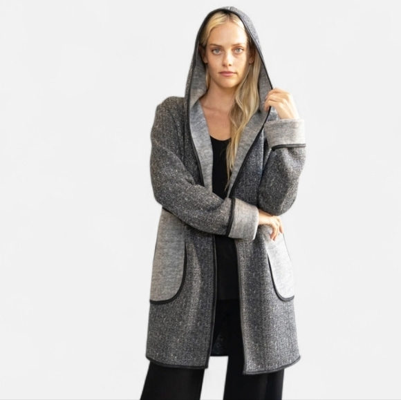 Capote Sweaters - CAPOTE Riley Hooded Jacket Long Sleeve Tunic Length, size M
